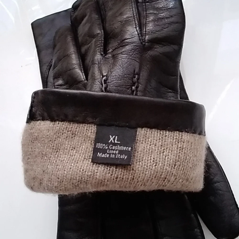 SAKS Fifth Av. Leather Gloves Women's  sz XL